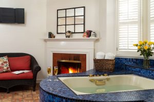 Soaking Tub for Two in our Eberle Room at the Cheshire Cat Inn & Cottages