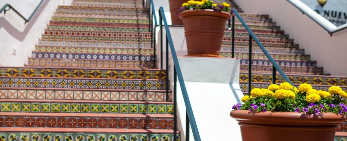 view of santa barbara paseo staircase